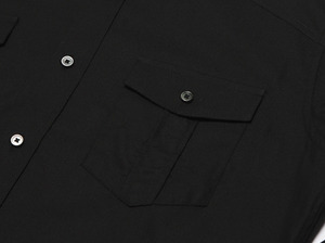 B.ROVER - 블랙 포켓 세미와이드 셔츠